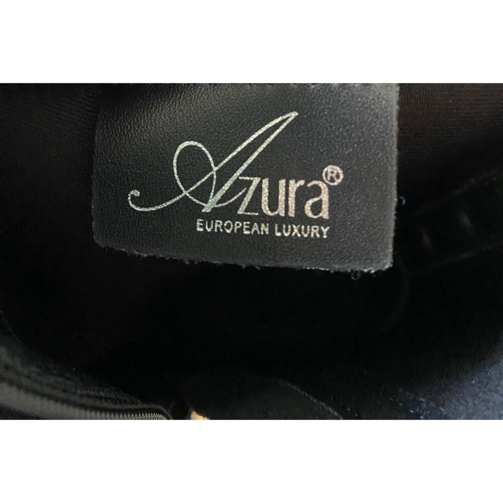 Azura Black Suede Ankle Boots With Gold Studs & Patent Toe Size 37 - Picture 7 of 12